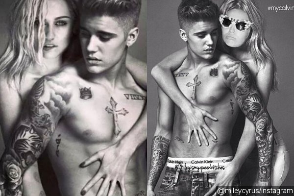 Miley Cyrus Photoshops Justin Bieber's Calvin Klein Ad