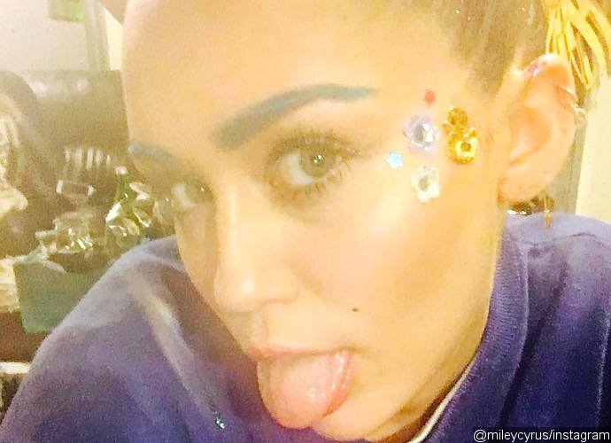 Miley Cyrus Rocks Blue Eyebrows in Instagram Photos