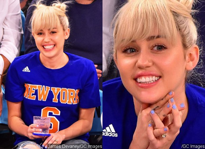 Miley Cyrus Shows Off Engagement Ring at Knicks vs. Cavaliers Game