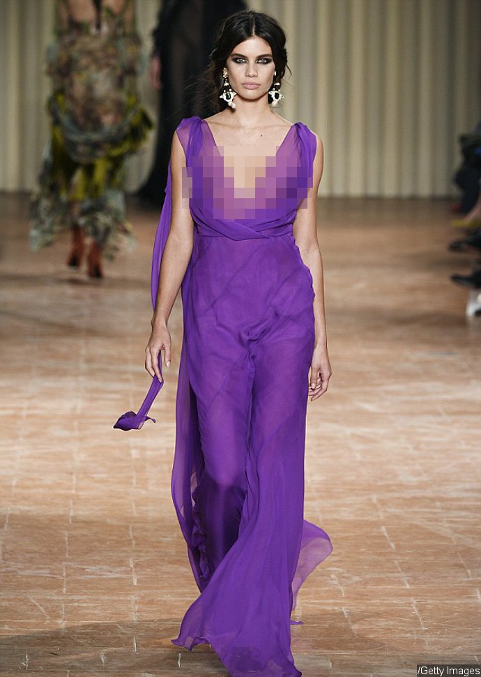 Sara Sampaio Flashes Her Nipple in Sheer Dress at Fashion