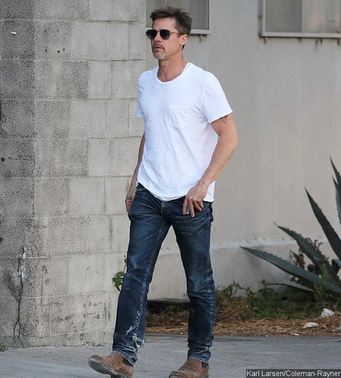 Brad Pitt Flashes a Glimpse of New Motorcycle Tattoo on His Arm