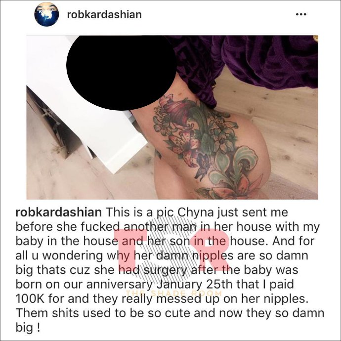 Black Chyna Naked - Rob Kardashian Posts Blac Chyna's Nude Photos Amid Angry Rants Over Her  Alleged Cheating