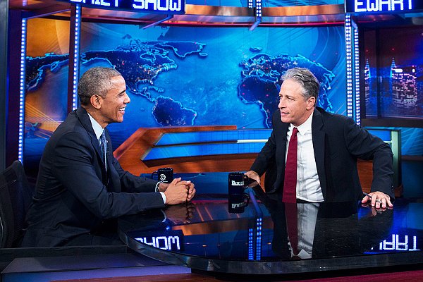 Video: President Obama Jokingly Intervenes in Jon Stewart's 'Daily Show' Exit