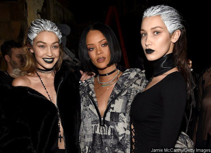 Rihanna Has Gigi Hadid's Hair Painted 'Frozen' White at Puma Fashion Show