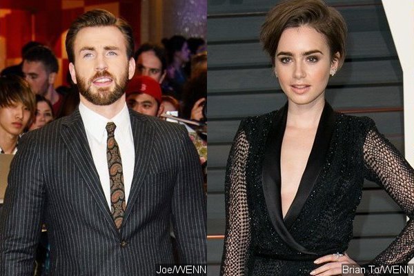 Rumored Lovers Chris Evans and Lily Collins Having Romantic Dinner