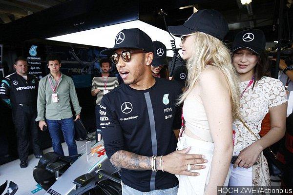 Rumored Lovers Gigi Hadid and Lewis Hamilton Get Touchy Feely at Grand Prix
