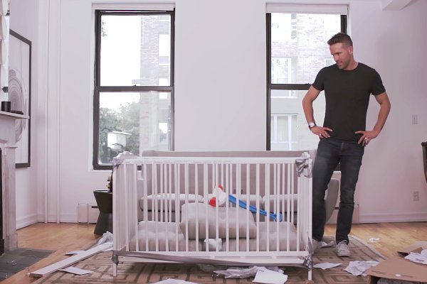 Ryan Reynolds Uses Duct Tape to Build an IKEA Crib