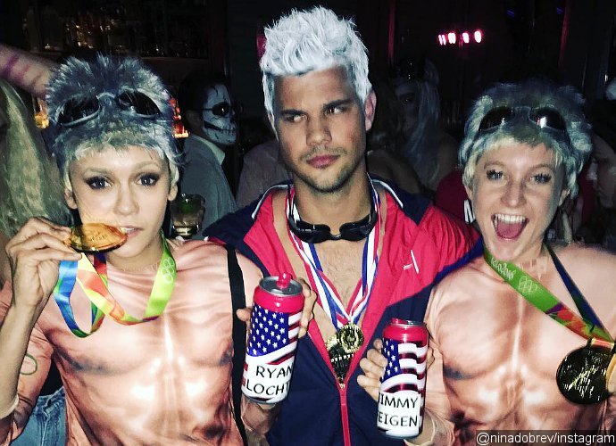 Who Wears It Best? Taylor Lautner and Nina Dobrev Sport Ryan Lochte Costumes for Halloween