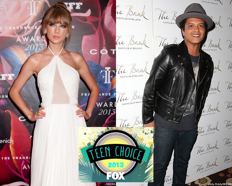 Teen Choice Awards 2013 Taylor Swift and Bruno Mars Lead Music Nominations
