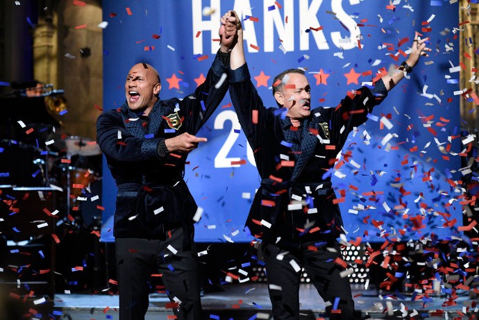 The Rock and Tom Hanks Announce 2020 Presidential Run on 'SNL'