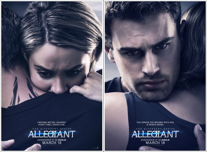 Tris and Four Share a Hug in New 'The Divergent Series Allegiant' Posters