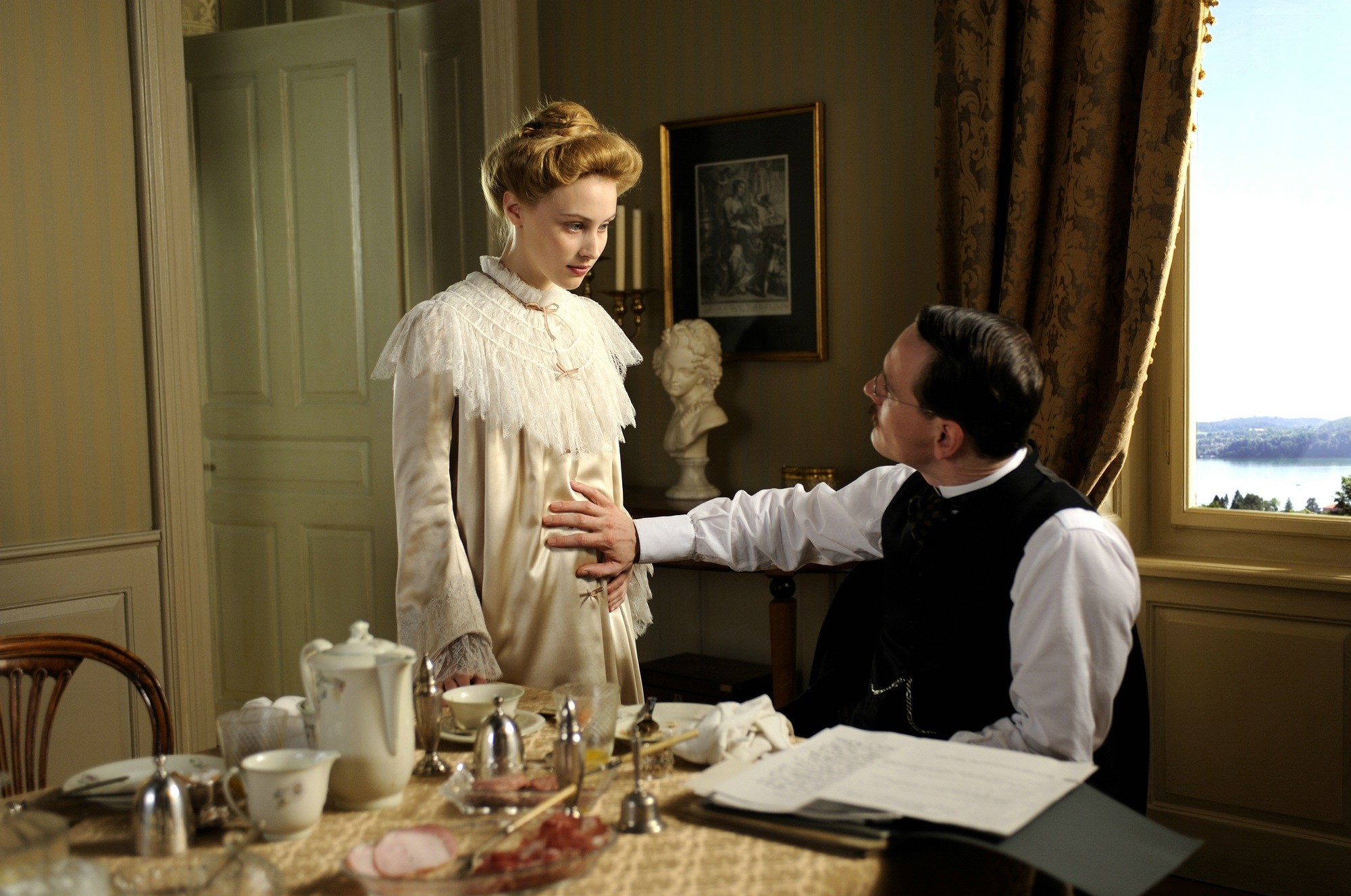 Sarah Gadon stars as Emma Jung and Michael Fassbender stars as Carl Jung in Sony Pictures Classics' A Dangerous Method (2011)