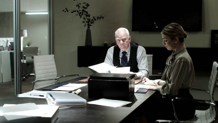 Malcolm McDowell stars as Barton and Julianna Guill stars as Rebecca in Indican Pictures' A Green Story (2013)