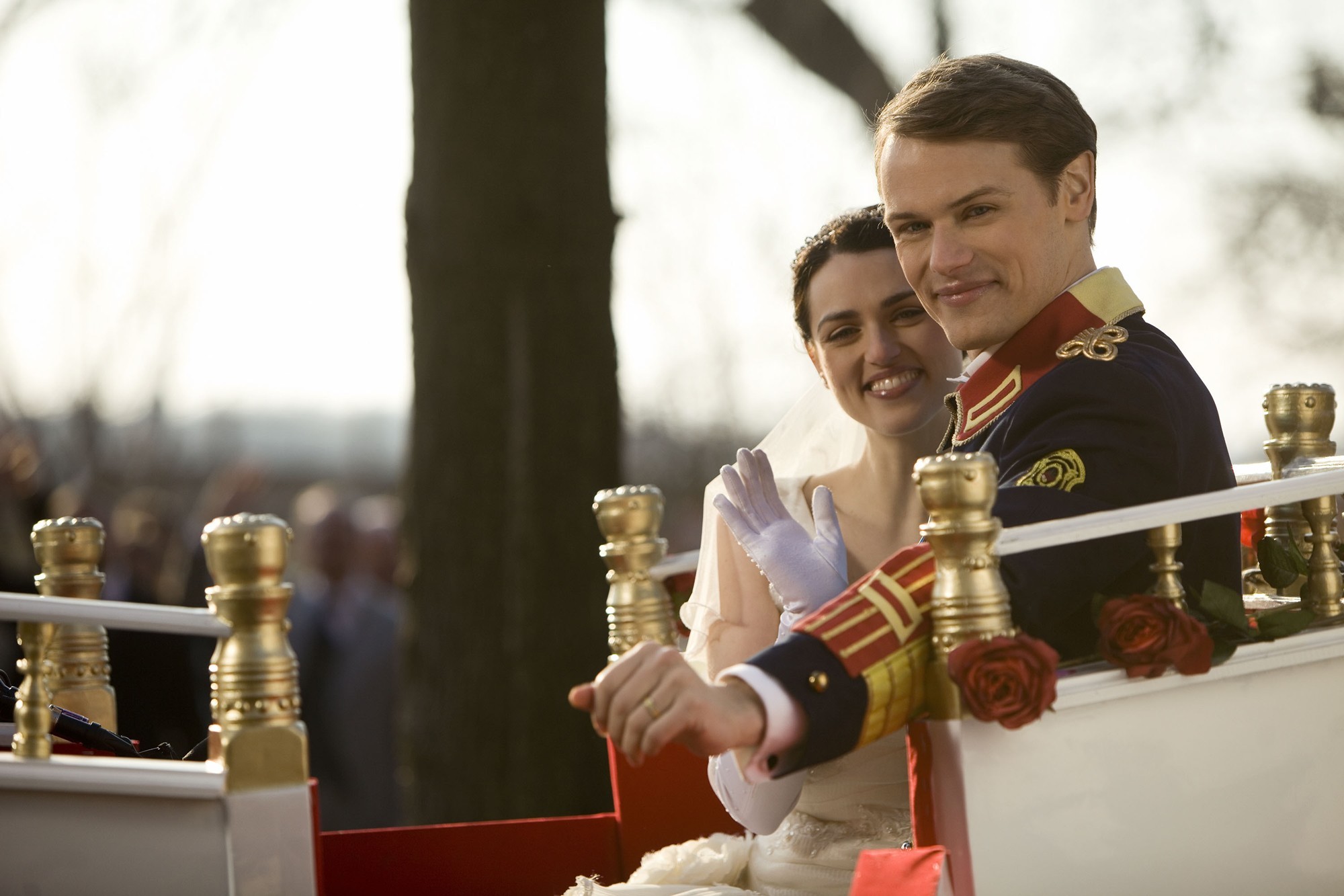 Katie McGrath stars as Jules Daly and Sam Heughan stars as Ashton Prince of Castlebury in Hallmark Channel's A Princess for Christmas (2011)