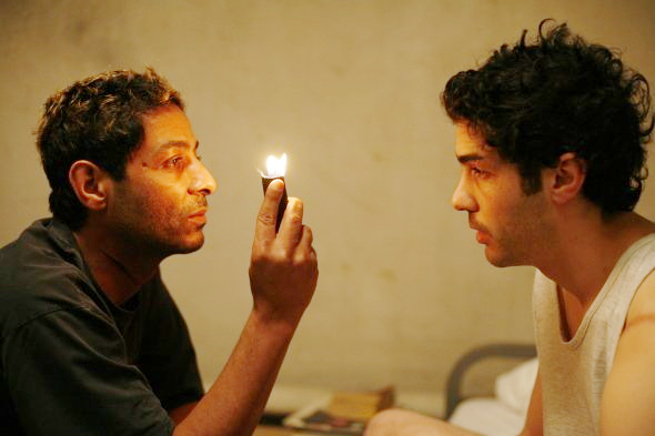 Hichem Yacoubi stars as Reyeb and Tahar Rahim stars as Malik El Djebena in Sony Pictures Classics' A Prophet (2010)