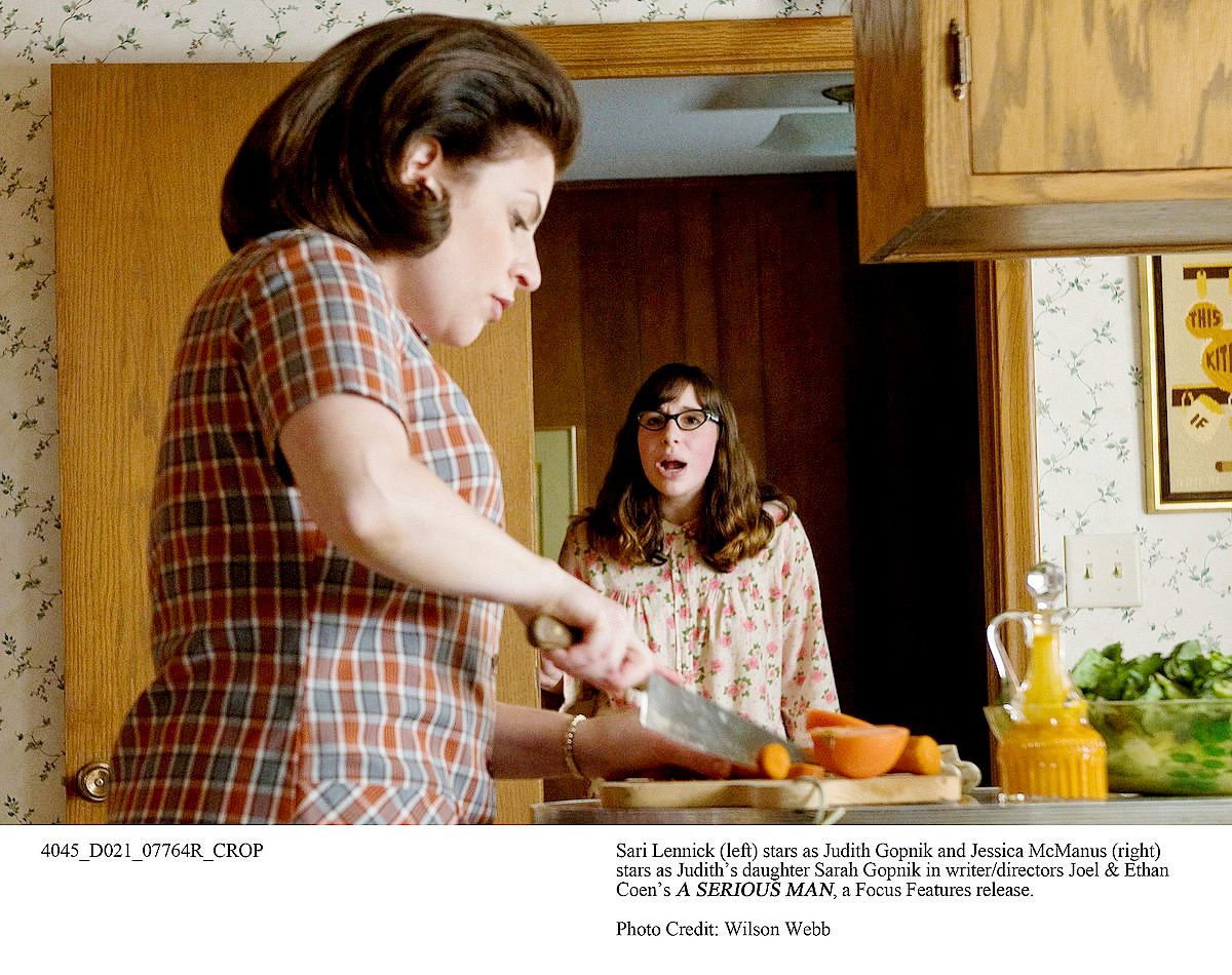 Sari Lennick stars as Judith Gopnik and Jessica McManus stars as Sarah Gopnik in Focus Features' A Serious Man (2009). Photo credit by Wilson Webb.
