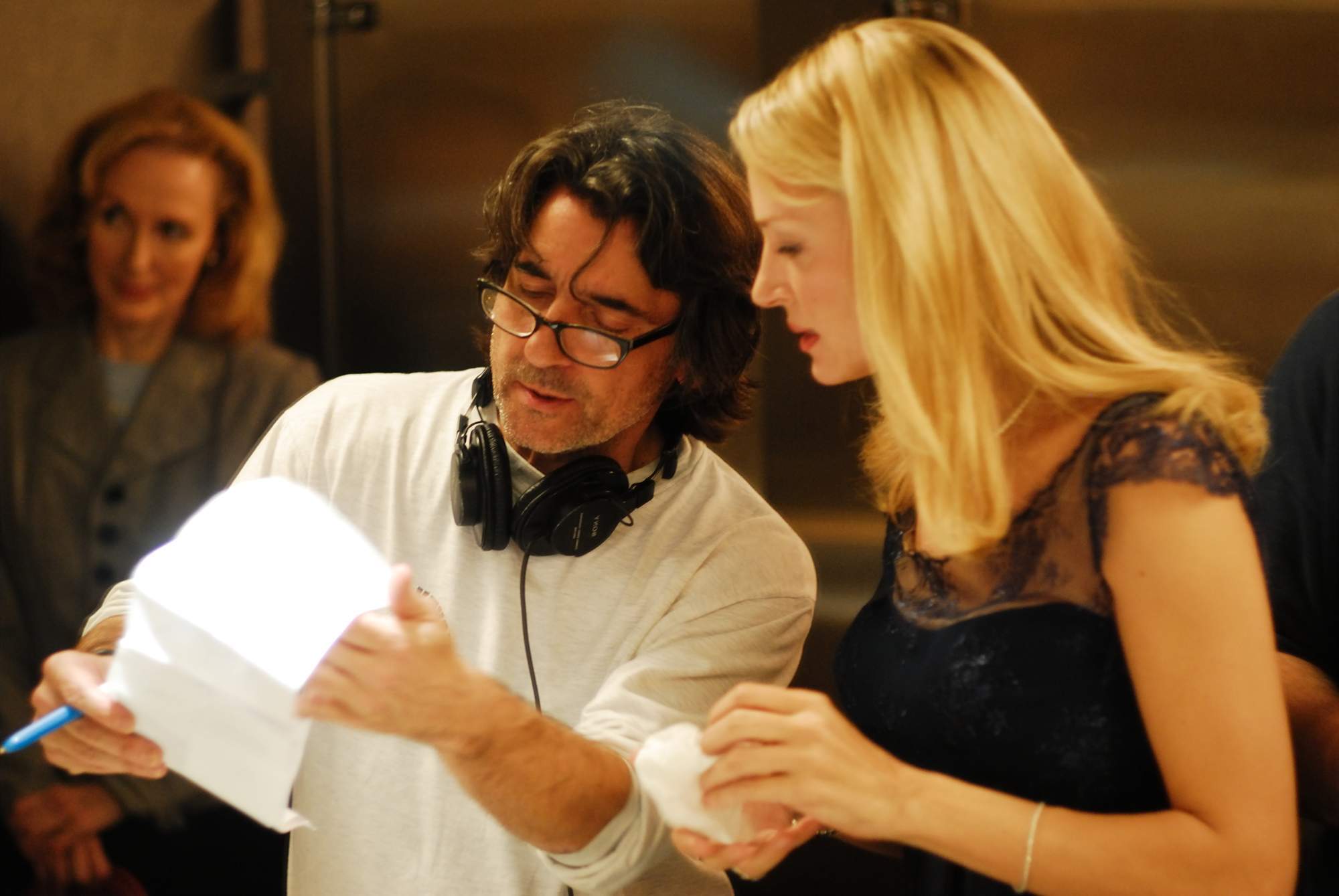 Director Griffin Dunne and Uma Thurman in Yari Films' The Accidental Husband (2009).