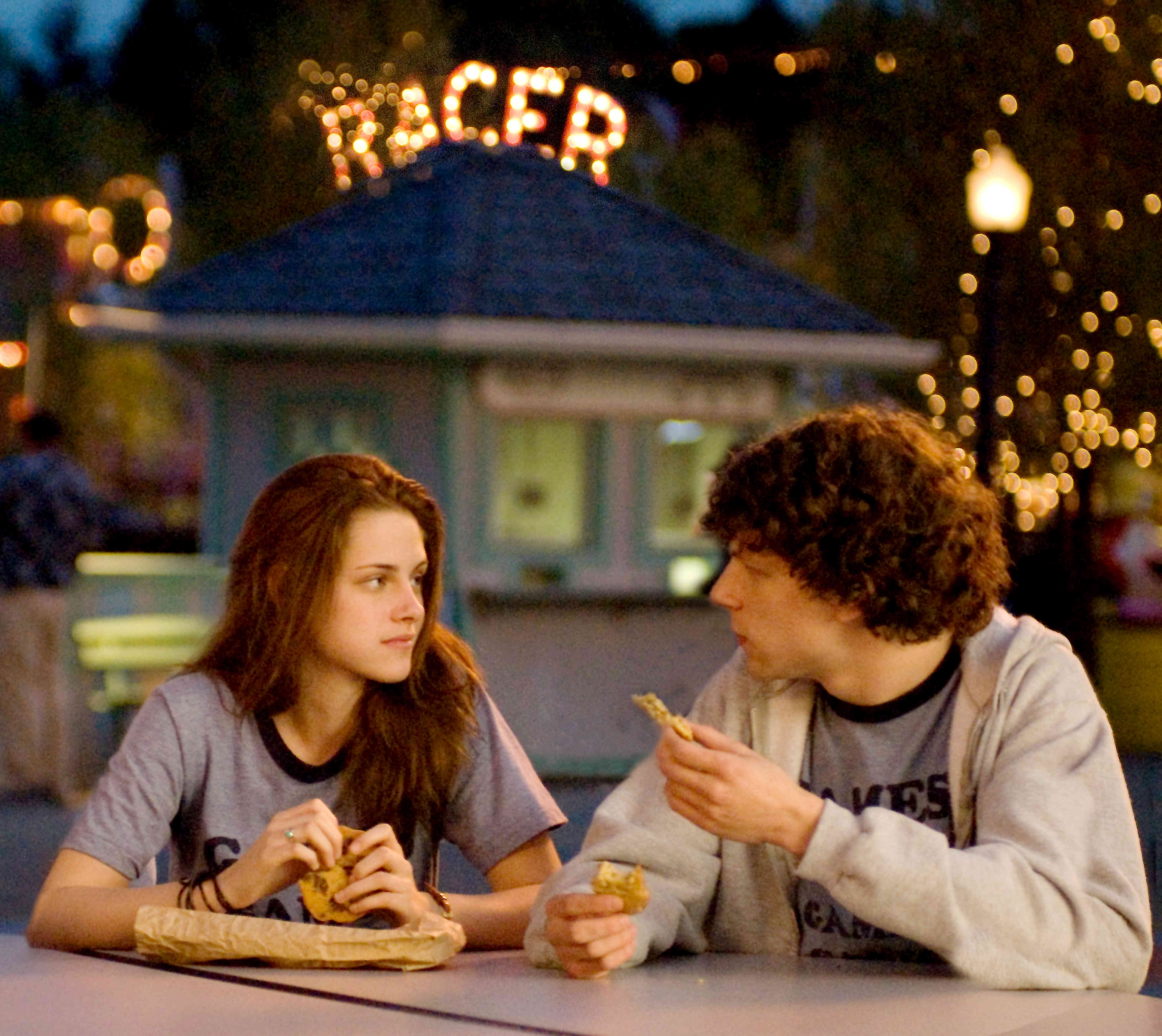 Kristen Stewart stars as Em and Jesse Eisenberg stars as James Brennan in Miramax Films' Adventureland (2009)