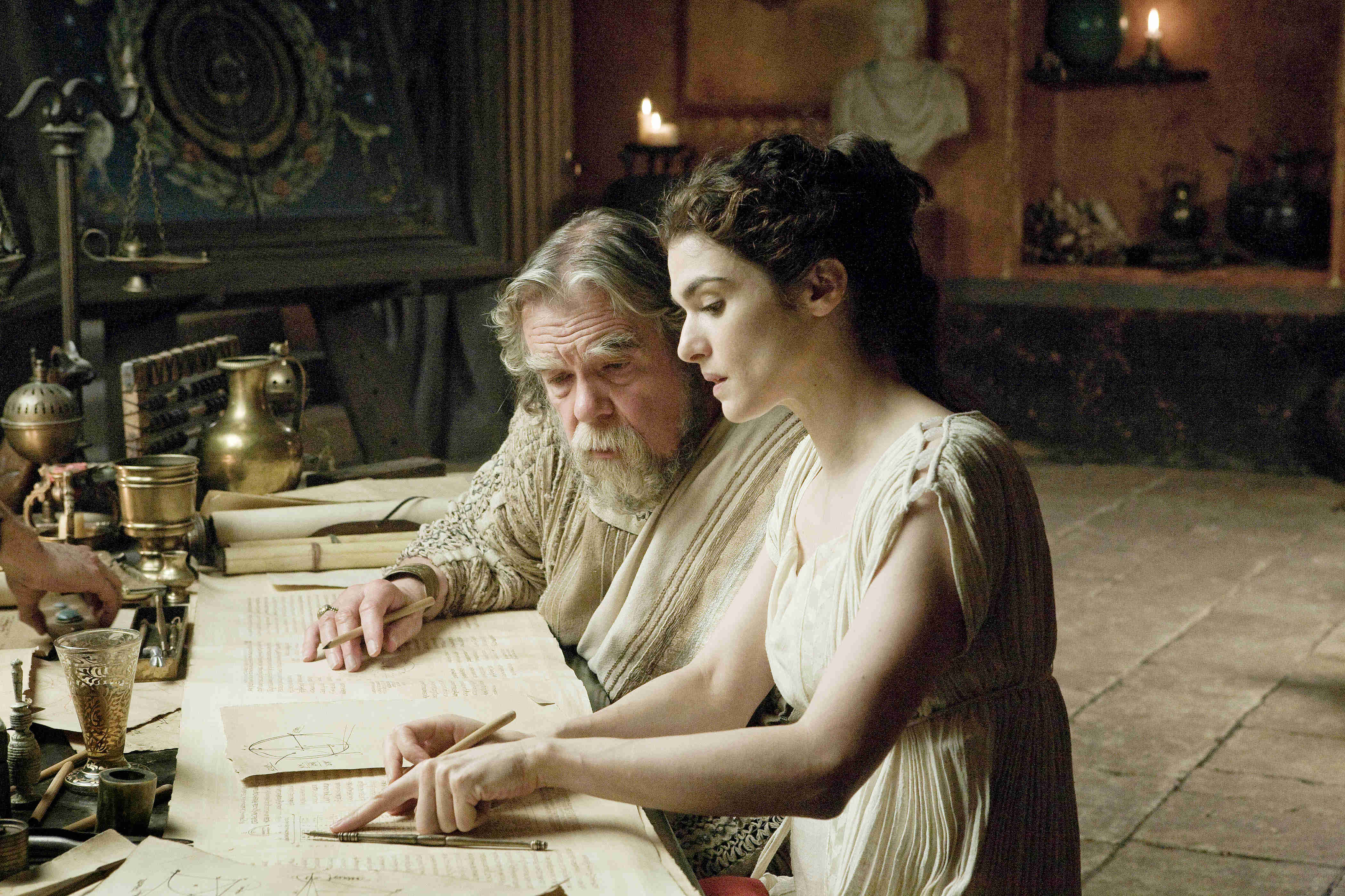 Michael Lonsdale stars as Theon and Rachel Weisz stars as Hypatia in Newmarket Films' Agora (2010)