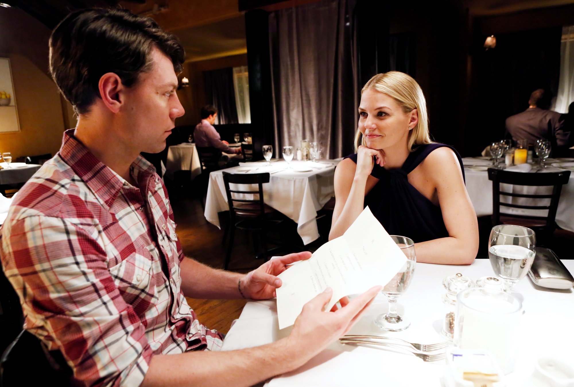 Patrick Fugit stars as Alex and Jennifer Morrison stars as Katherine Stern in Gravitas Ventures' Alex & The List (2018)