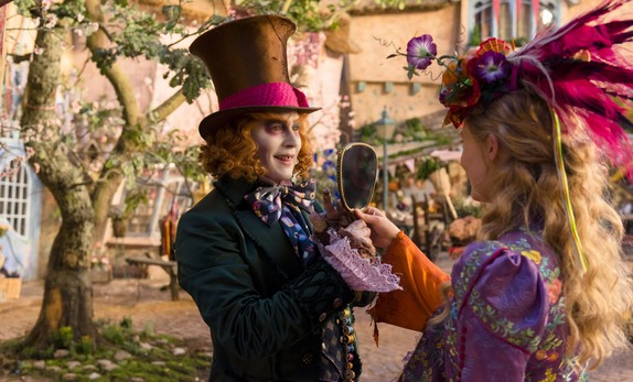 Johnny Depp stars as Mad Hatter and Mia Wasikowska stars as Alice Kingsleigh in Walt Disney Pictures' Alice Through the Looking Glass (2016)