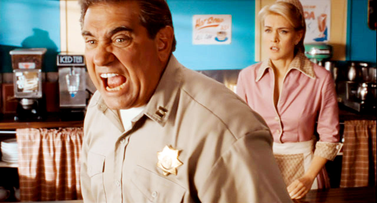 Dan Lauria stars as Chief Dawson and Jenni Baird stars as Tammy in Roadside Attractions' Alien Trespass (2009)