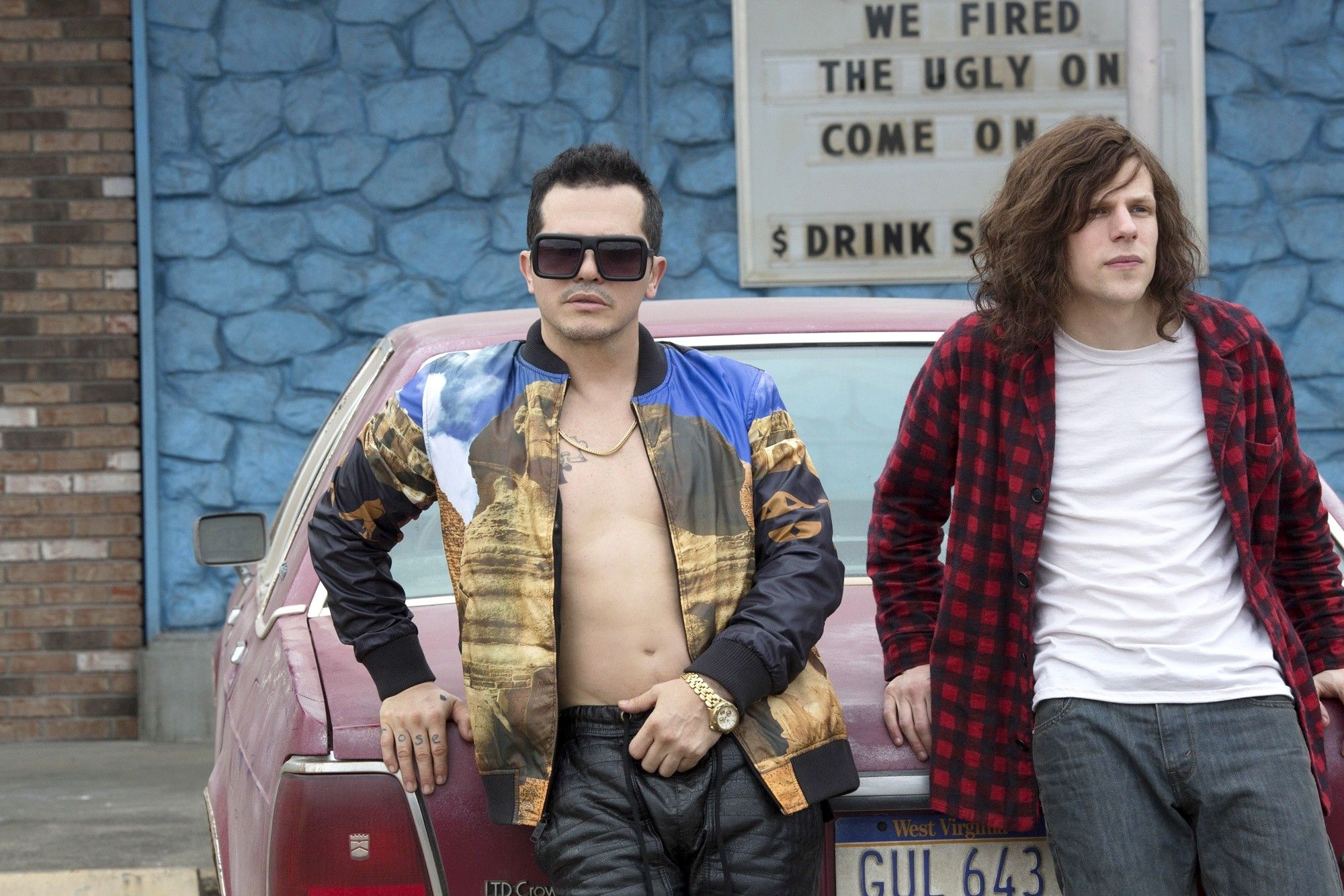 Topher Grace stars as Adrian Yates and Jesse Eisenberg stars as Mike Howell in Lionsgate Films' American Ultra (2015)