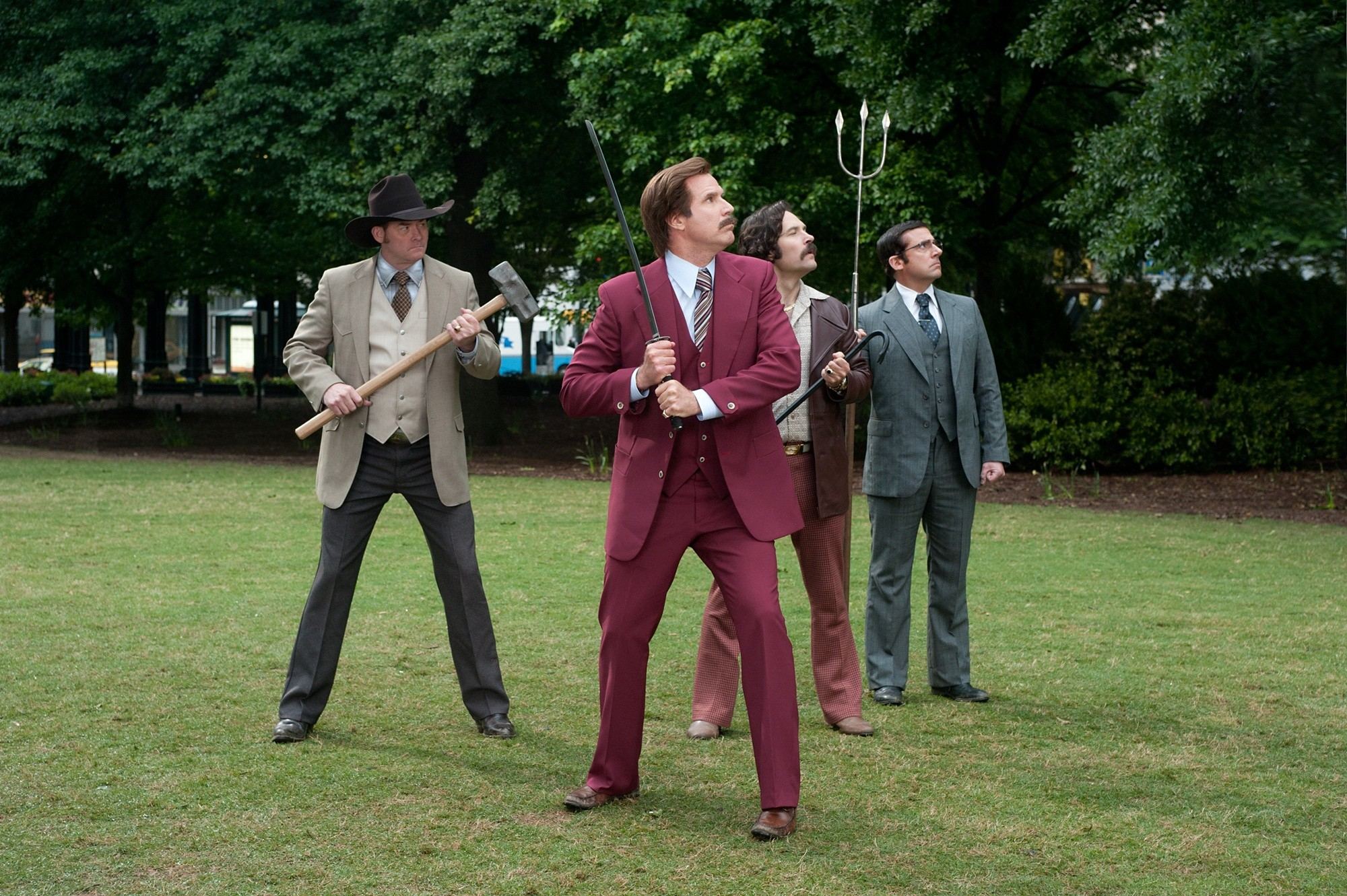 David Koechner, Will Ferrell, Paul Rudd and Steve Carell in Paramount Pictures' Anchorman: The Legend Continues (2013)
