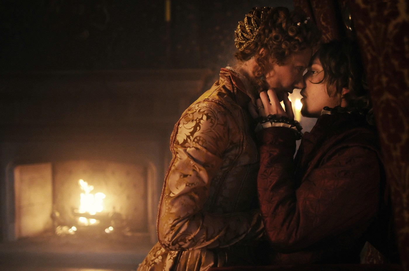 Joely Richardson stars as Young Queen Elizabeth I and Jamie Campbell Bower stars as Young Oxford in Columbia Pictures' Anonymous (2011)