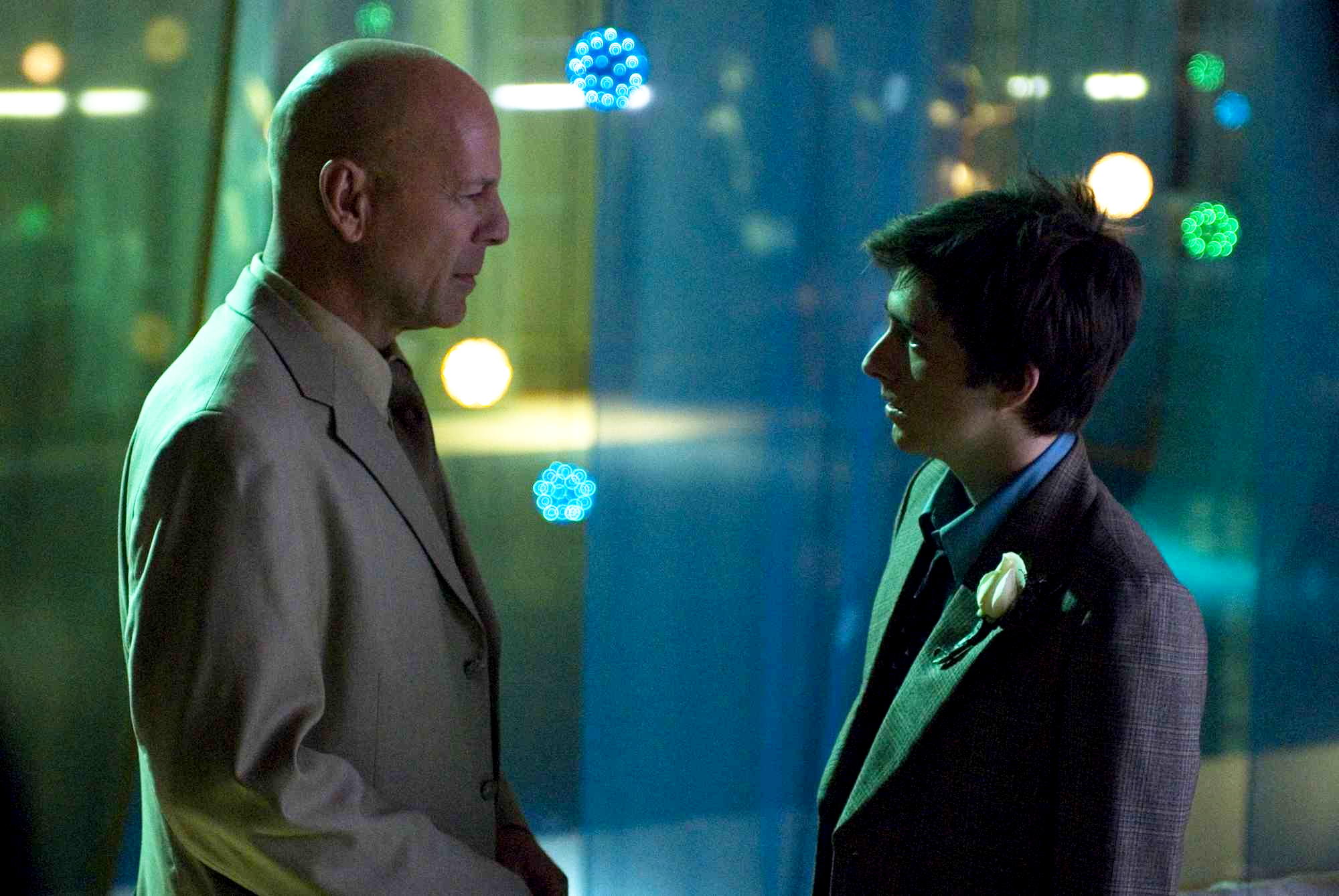 Bruce Willis stars as Principal Kirkpatrick and Reece Thompson stars as Bobby Funke in Yari Film Group Releasing's Assassination of a High School President (2009)