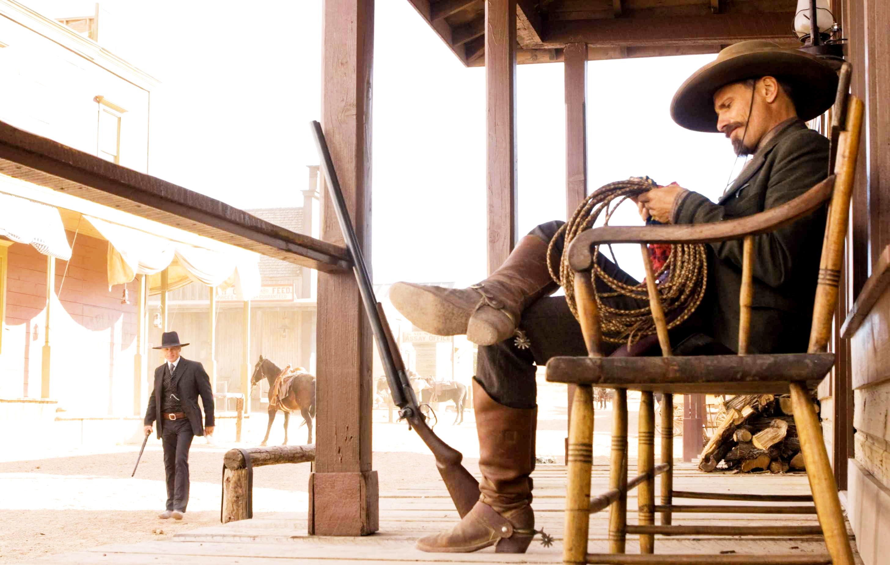 Ed Harris stars as Virgil Cole and Viggo Mortensen stars as Everett Hitch in New Line Cinema's Appaloosa (2008). Photo by Lorey Sebastian.