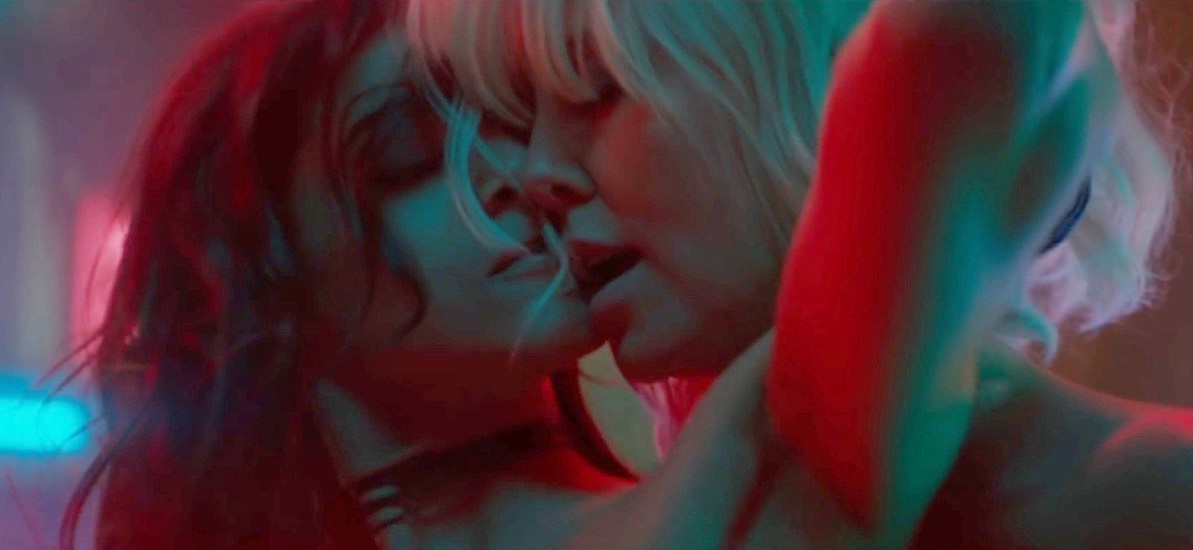 Sofia Boutella stars as Sandrine and Charlize Theron stars as Lorraine Broughton in Focus Features' Atomic Blonde (2017)