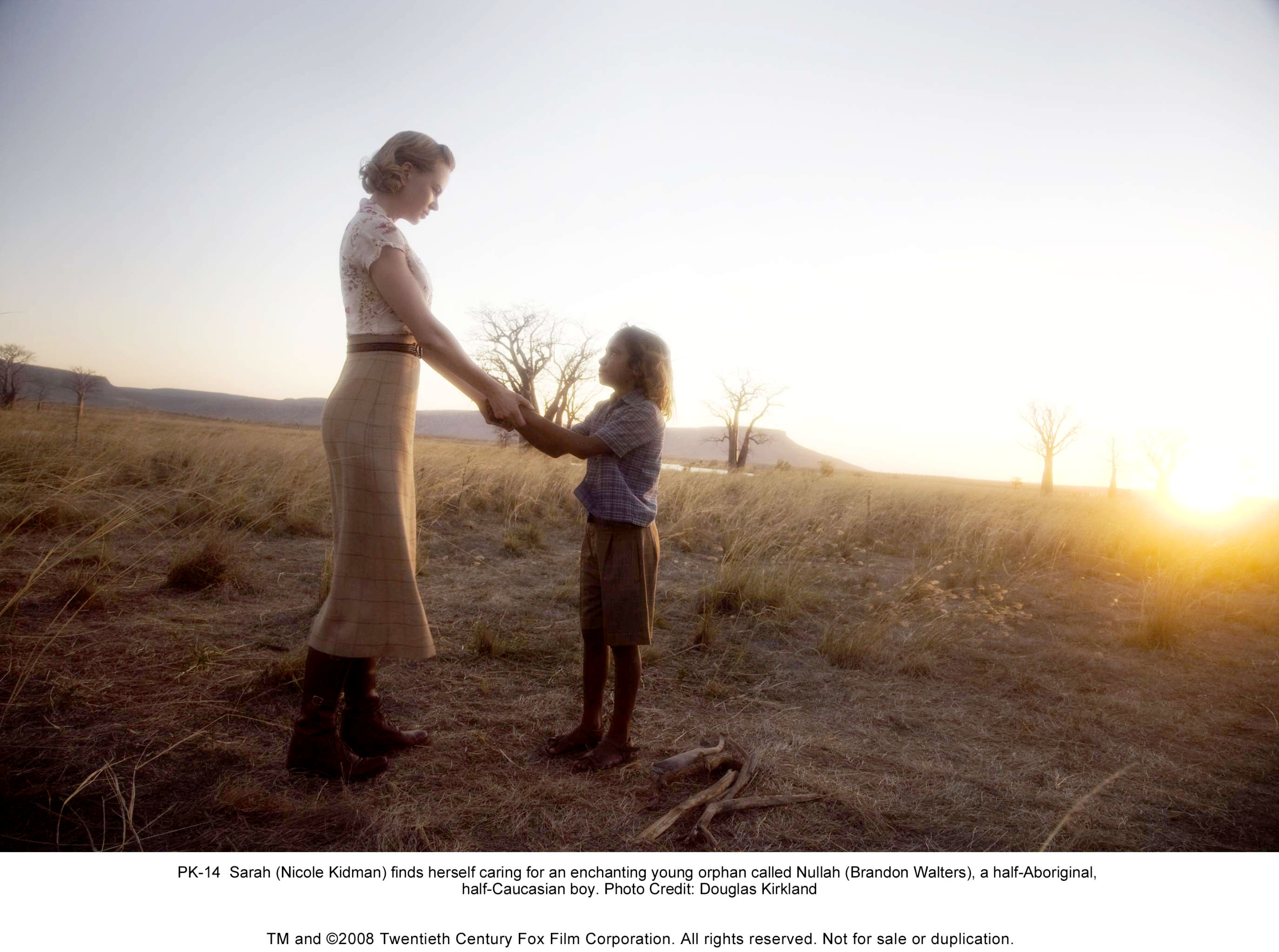 Nicole Kidman stars as Lady Sarah Ashley and Brandon Walters stars as Nullah in The 20th Century Fox's Australia (2008). Photo credit by Douglas Kirkland.