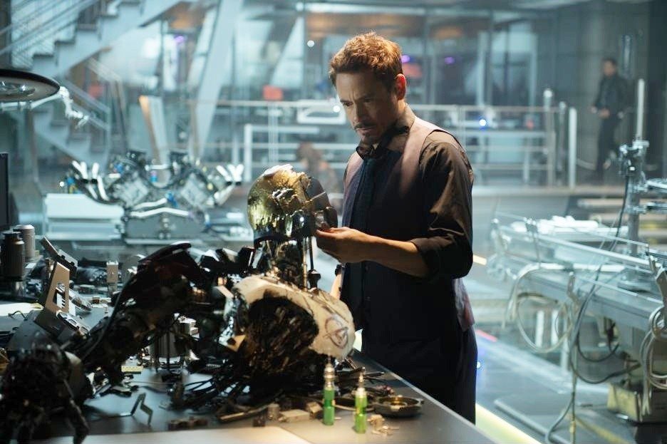 Robert Downey Jr. stars as Tony Stark/Iron Man in Walt Disney Pictures' Avengers: Age of Ultron (2015)