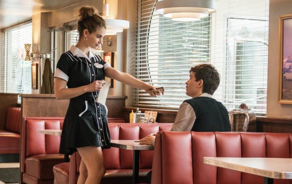 Lily James stars as Deborah and Ansel Elgort stars as Baby in TriStar Pictures' Baby Driver (2017)