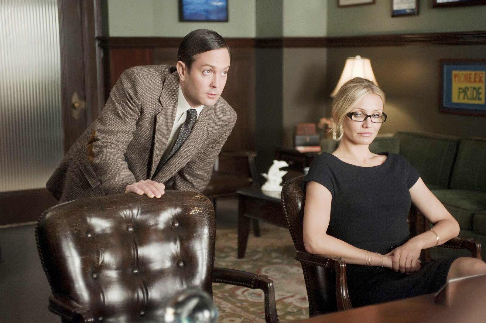 Thomas Lennon stars as Carl Halabi and Cameron Diaz stars as Elizabeth Halsey in Columbia Pictures' Bad Teacher (2011). Photo credit by: Gemma LaMana.