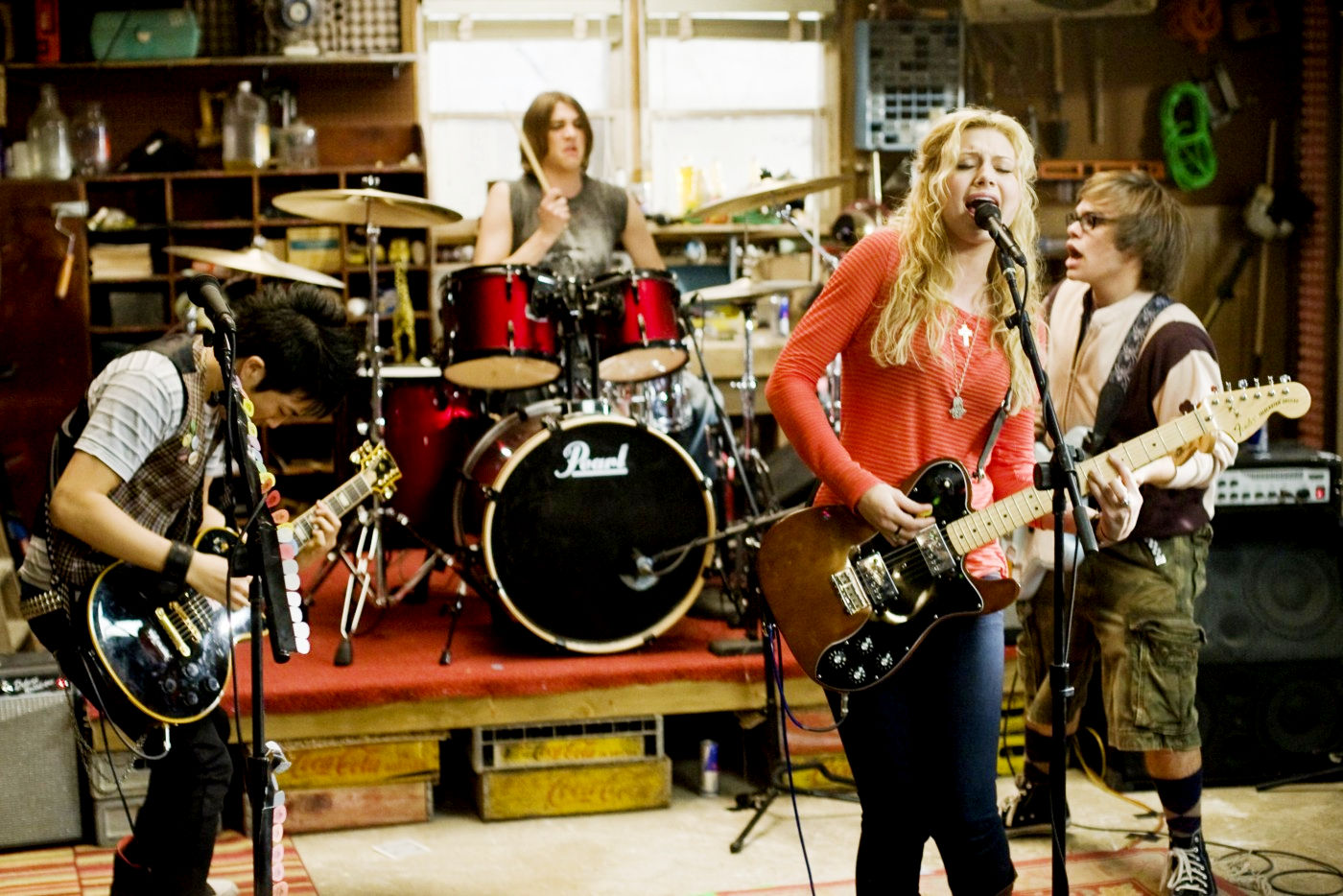 Tim Jo, Ryan Donowho, Alyson Michalka and Charlie Saxton in Summit Entertainment's Bandslam (2009)