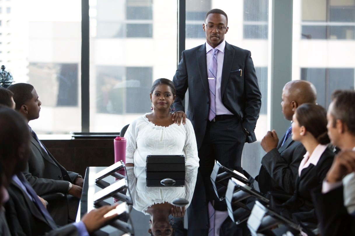 Octavia Spencer stars as Rowena and Anthony Mackie stars as Jeremiah Jeffers in Relativity Media's Black or White (2015). Photo credit by Tracy Bennett.