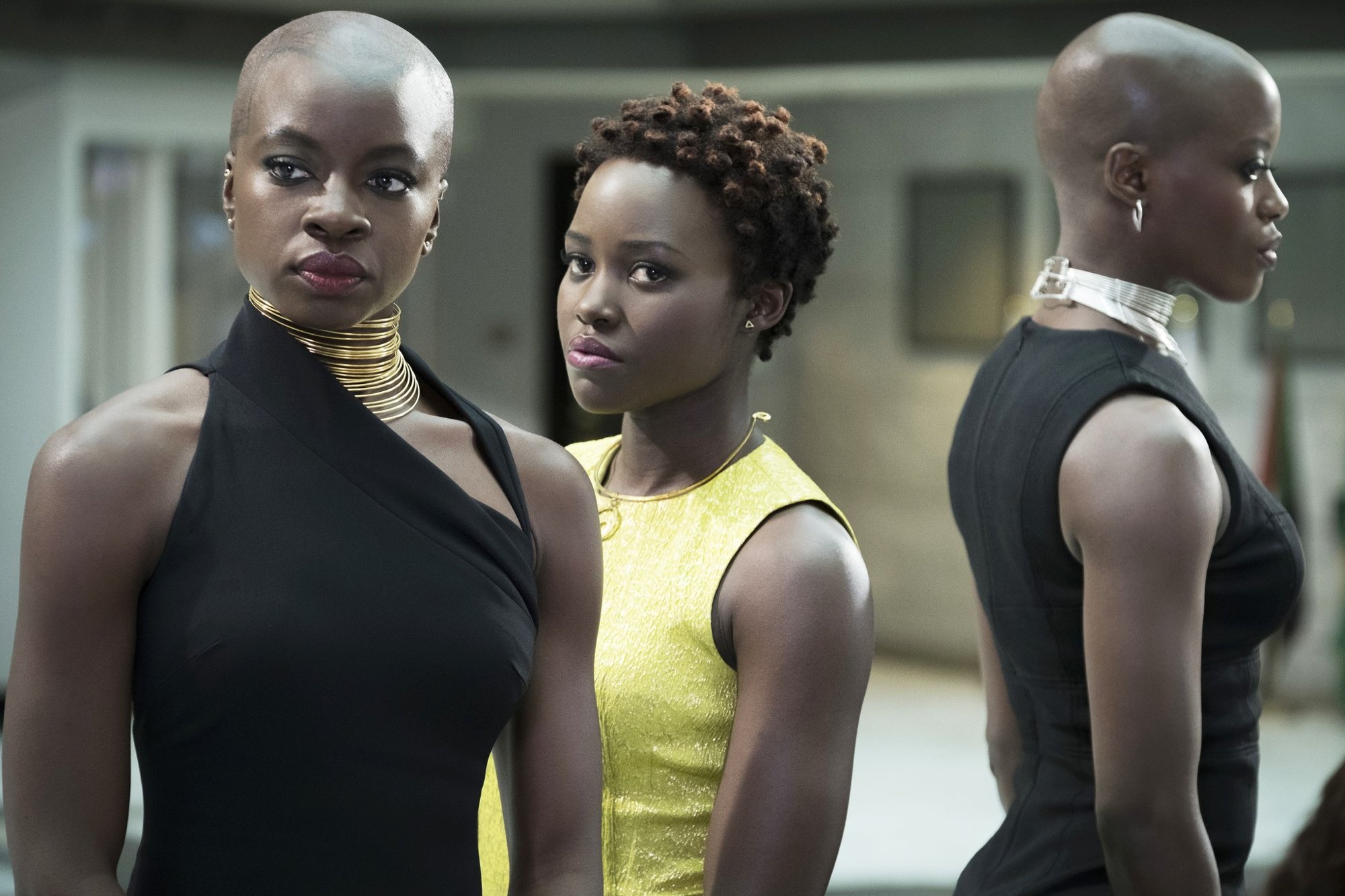 Danai Gurira, Lupita Nyong'o and Florence Kasumba in Walt Disney Pictures' Black Panther (2018)