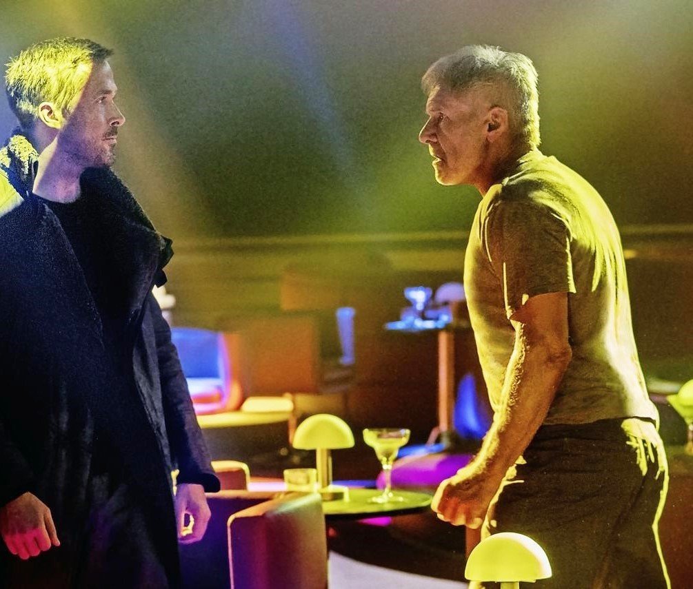 Ryan Gosling stars as Officer K and Harrison Ford stars as Rick Deckard in Warner Bros. Pictures' Blade Runner 2049 (2017)