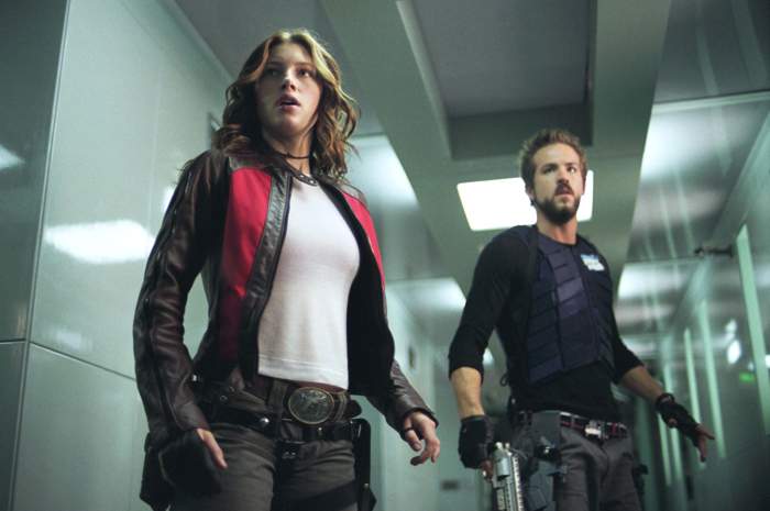 Jessica Biel and Ryan Reynolds in New Line Cinema's Blade Trinity (2004)