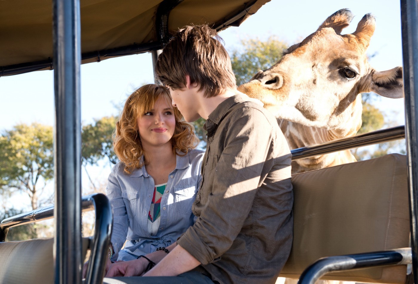 Bella Thorne stars as  Hilary Friedman and Zak Henri stars as Jake in Warner Bros. Pictures' Blended (2014)