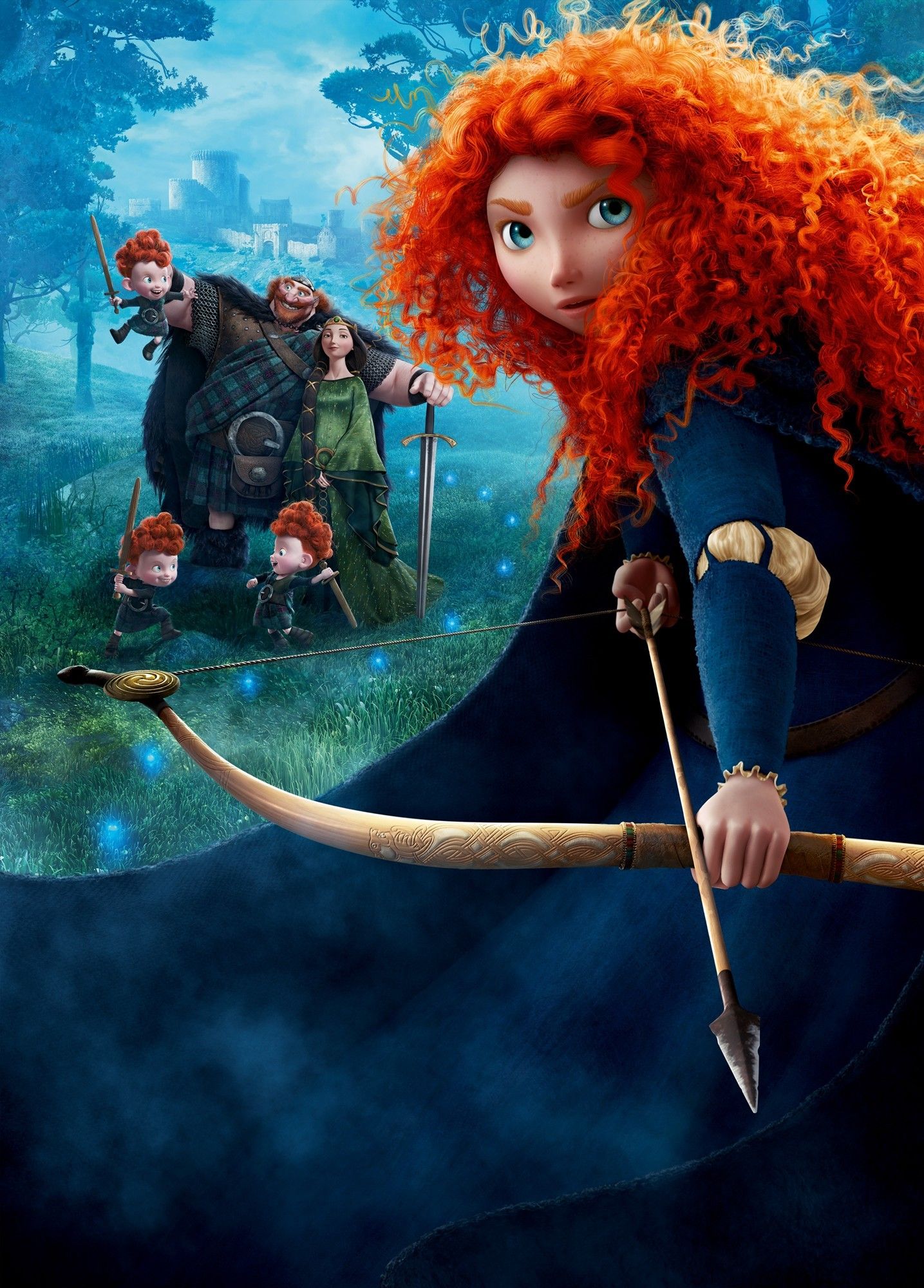 King Fergus, Queen Elinor, The Triplets and Princess Merida of Walt Disney Pictures' Brave (2012)