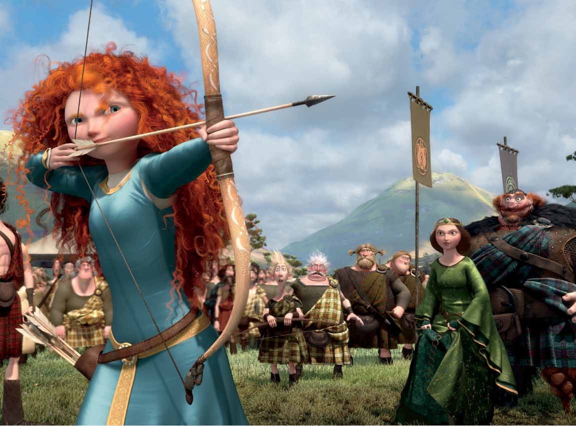 Princess Merida, Queen Elinor and King Fergus of Walt Disney Pictures' Brave (2012)