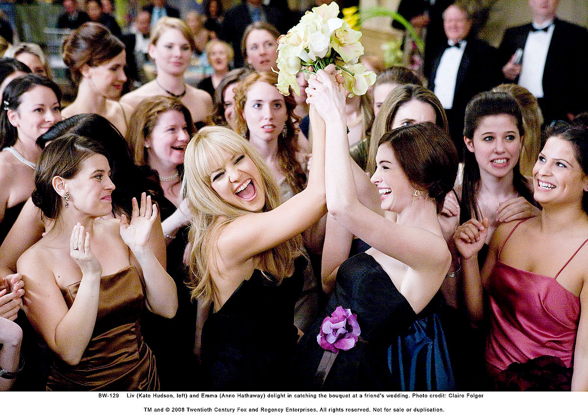 Kate Hudson stars as Liv and Anne Hathaway stars as Emma in Fox 2000 Pictures' Bride Wars (2009). Photo credit by Claire Folger.