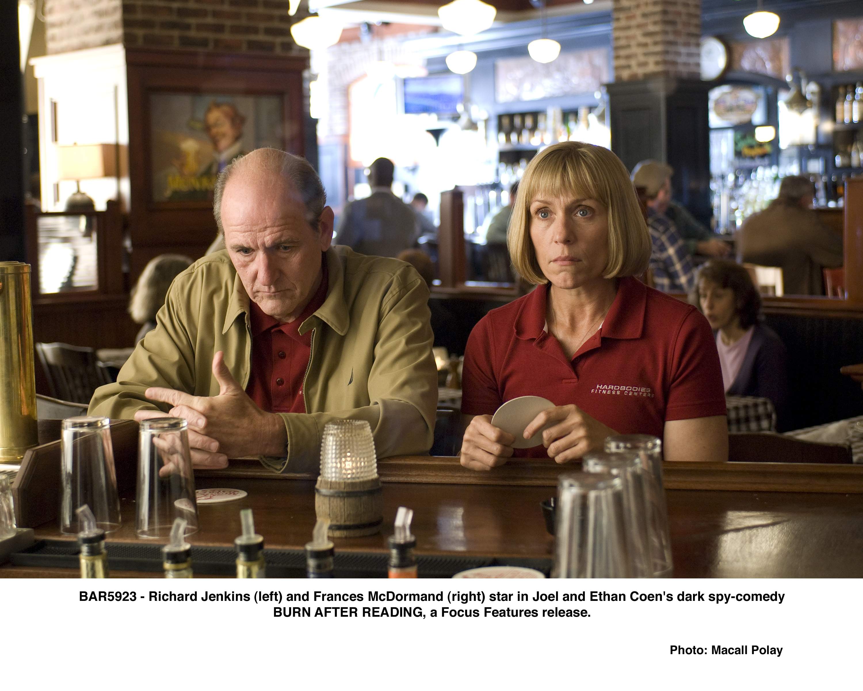 Richard Jenkins (left) and Frances McDormand (right) star in Joel and Ethan Coen's dark spy-comedy BURN AFTER READING, a Focus Features release.