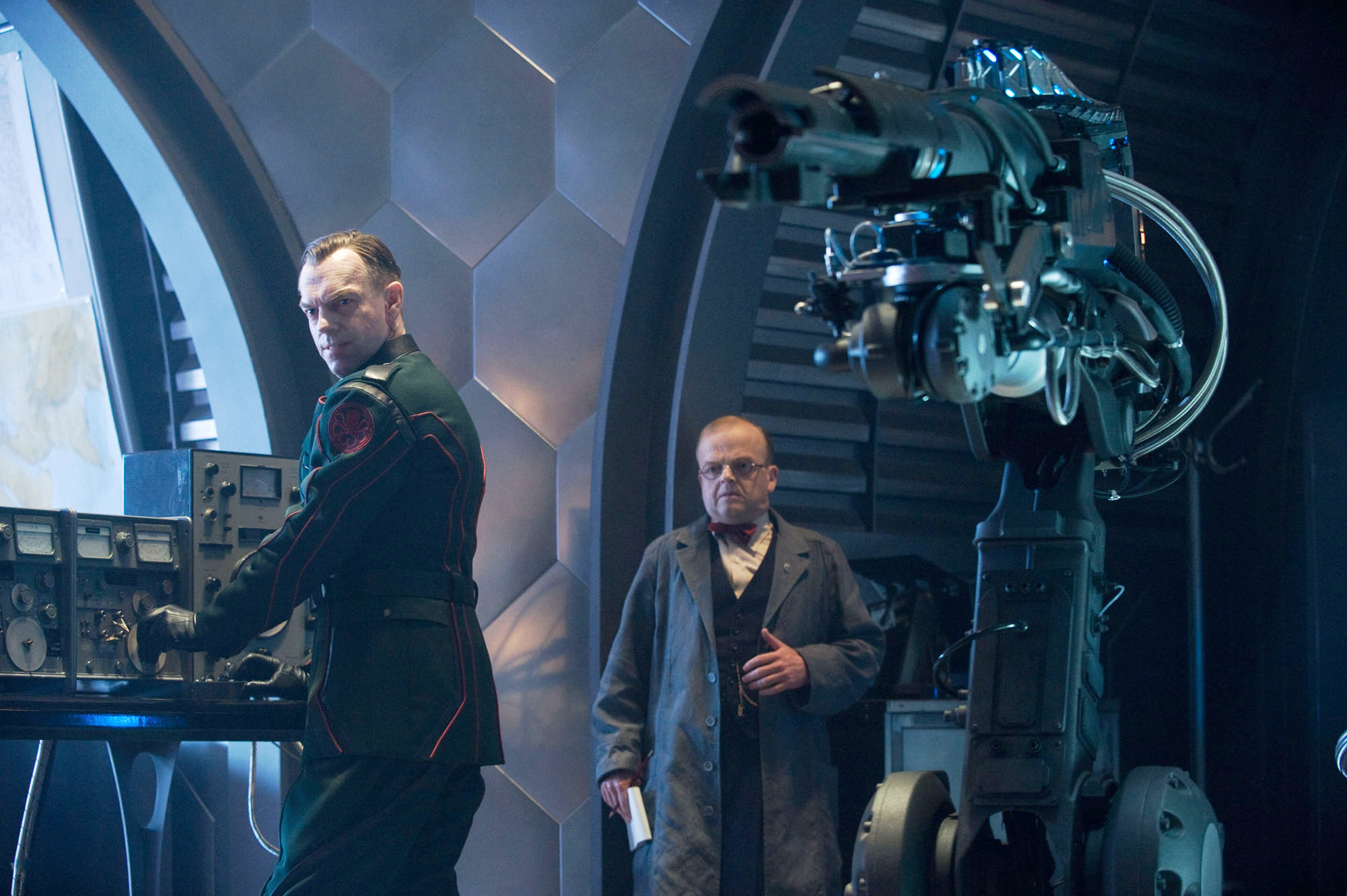Hugo Weaving stars as Johann Schmidt and Toby Jones stars as Dr. Arnim Zola in Paramount Pictures' Captain America: The First Avenger (2011). Photo credit by: Jay Maidment.