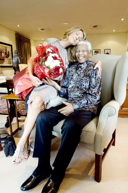 Celine Dion and Nelson Mandela in Sony Pictures Releasing's Celine: Through the Eyes of the World (2010). Photo credit by Gerard Schachmes.