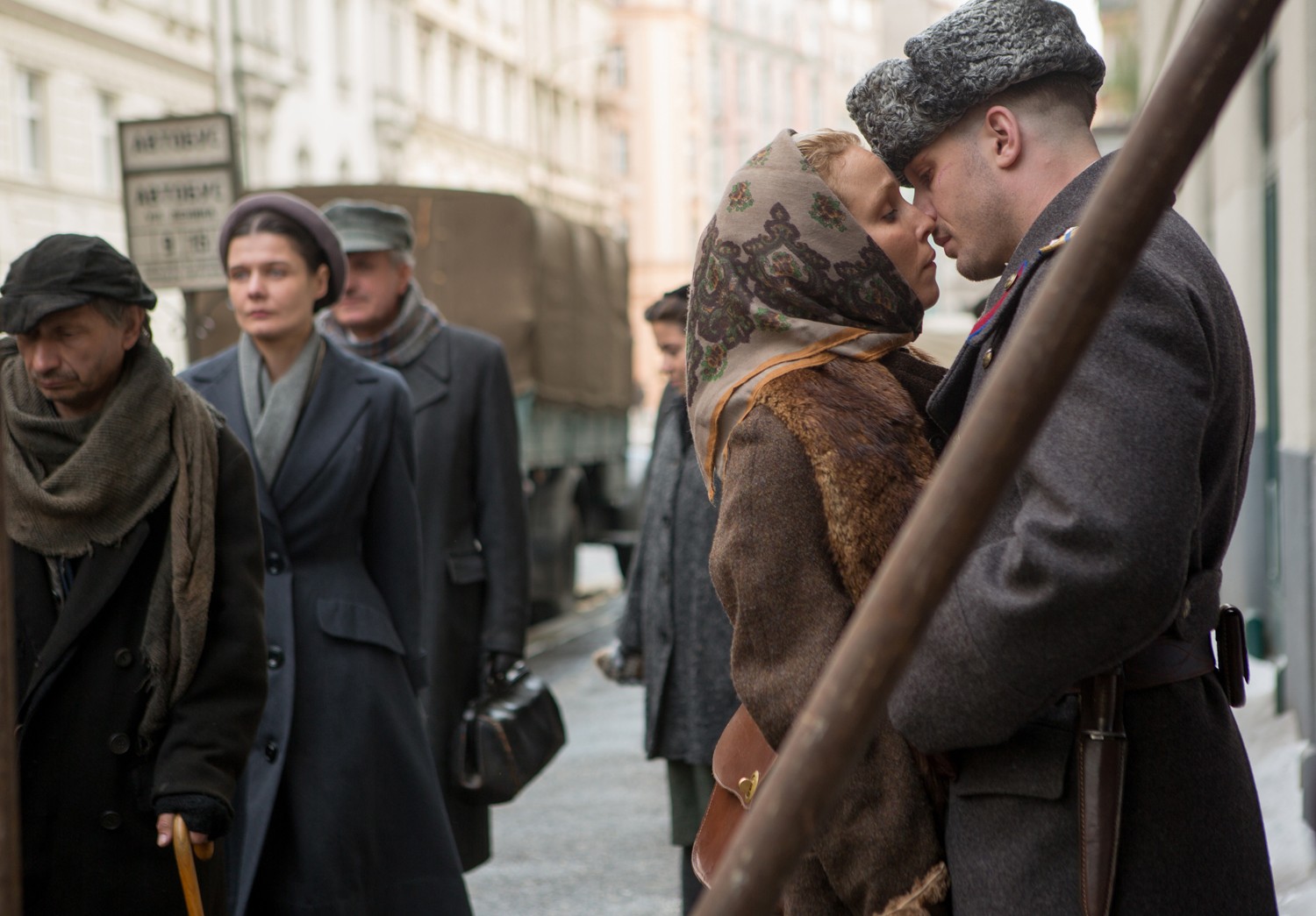 Noomi Rapace stars as Raisa Demidov and Tom Hardy stars as Leo Demidov in Summit Entertainment's Child 44 (2015). Photo credit by Larry Horricks.