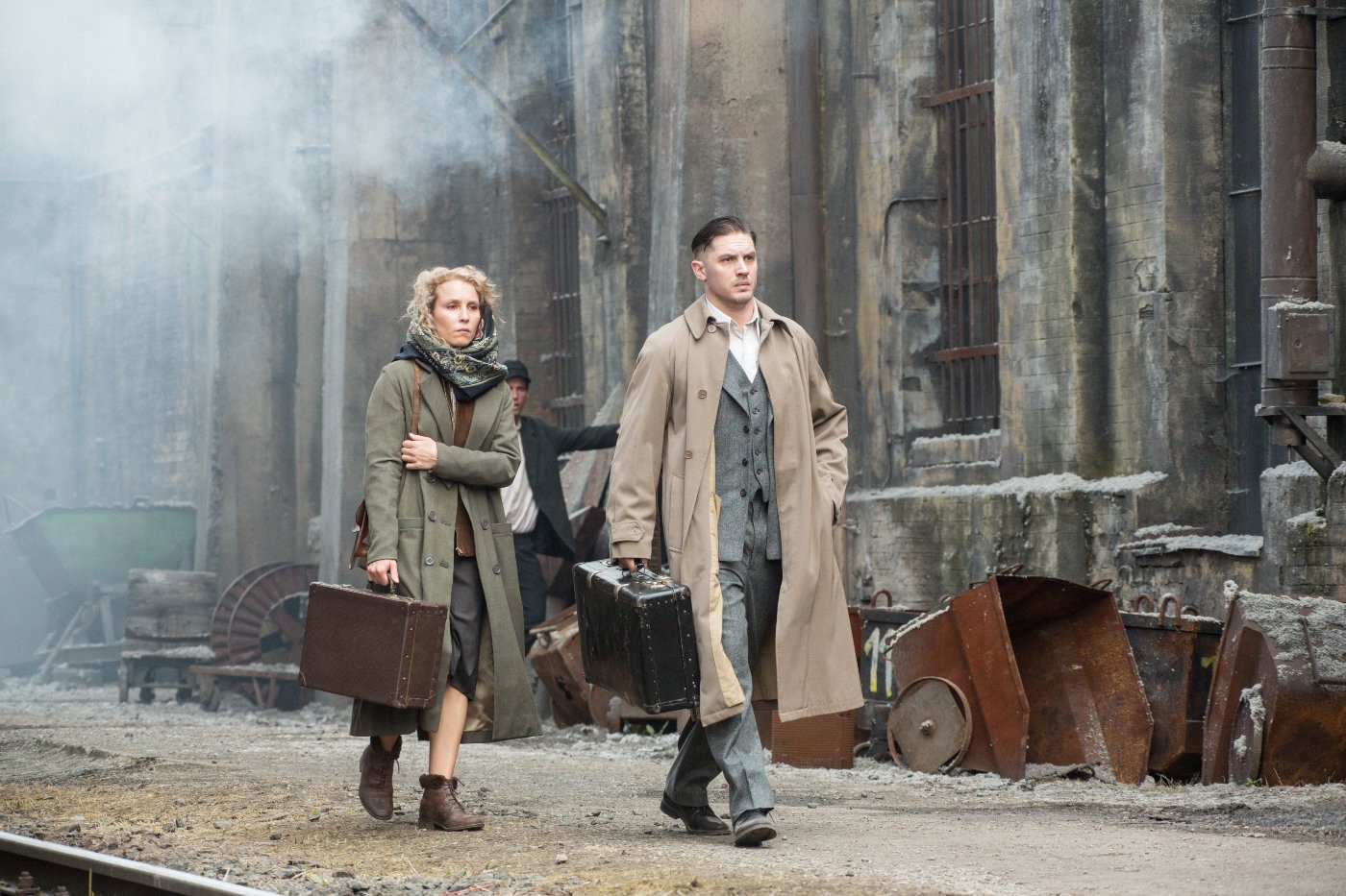 Noomi Rapace stars as Raisa Demidov and Tom Hardy stars as Leo Demidov in Summit Entertainment's Child 44 (2015)